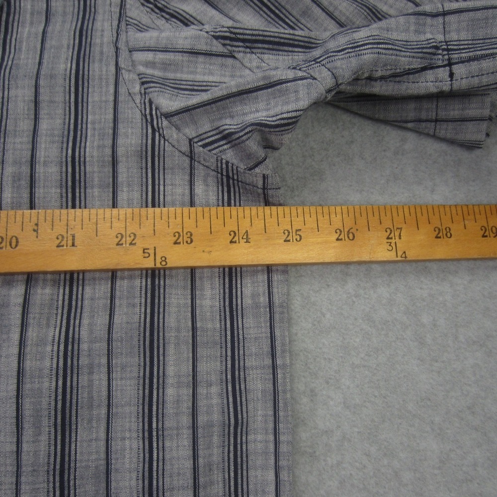 Duluth Shirt Mens Large Gray Relaxed Fit Untucked Striped Button Down SS - Picture 11 of 14